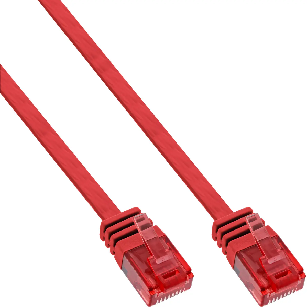 Patchkabel flach, U/UTP, Cat.6, rot, 0,5m