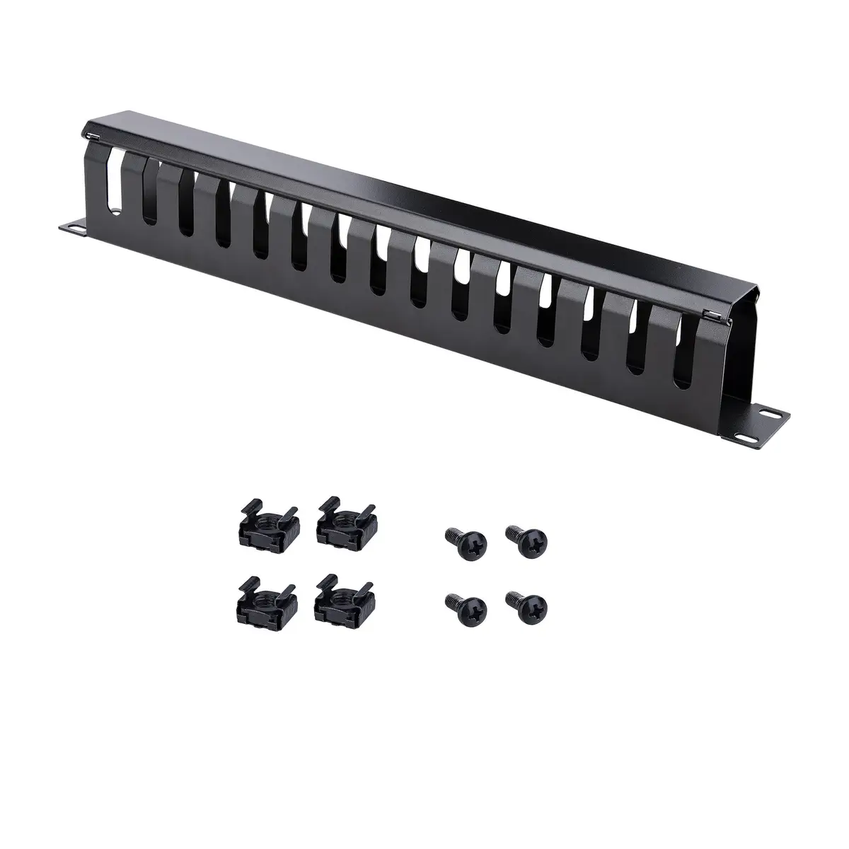 1 HE 19" Rangierpanel/Kabelordner Kabelmanagement mit Abdeckung