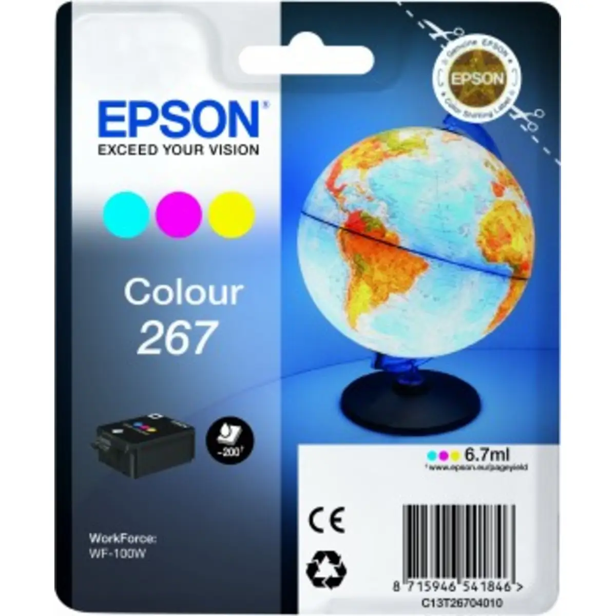 Ink Cartridge 267 yellow/Cyan/Magenta for WorkForce WF-100W