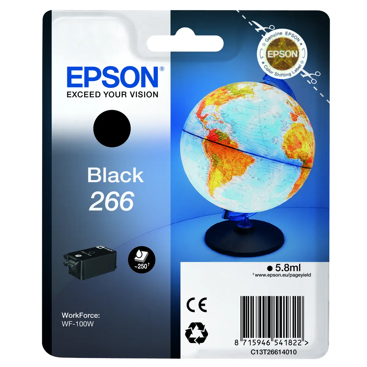 Ink Cartridge 266, black, for WorkForce WF-100W