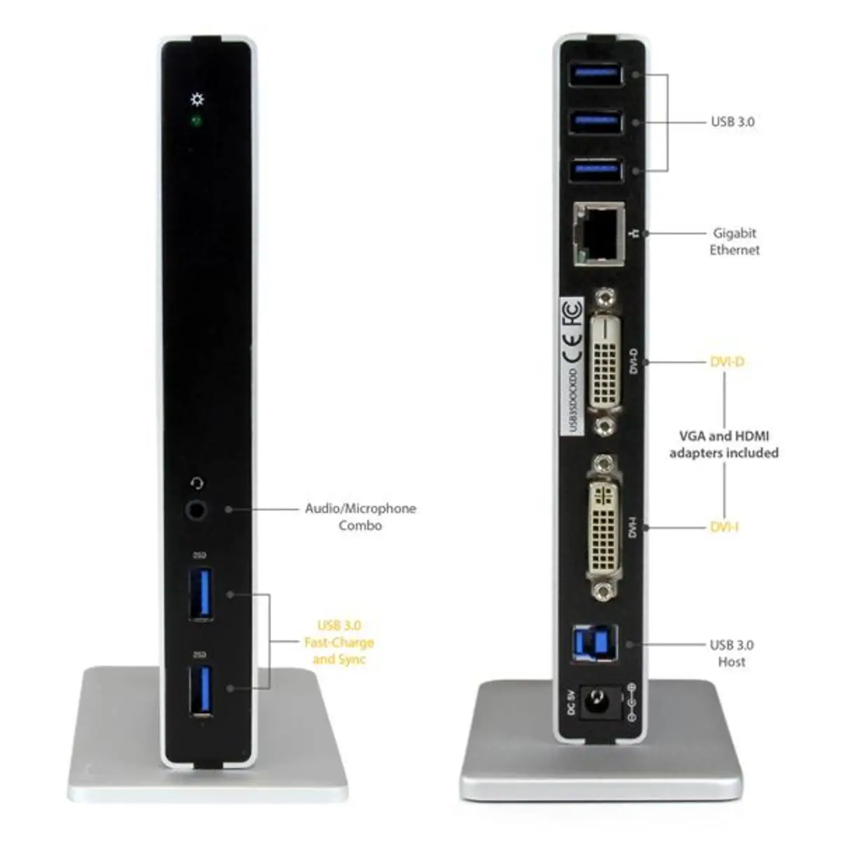 USB 3.0 Dockingstation mit Dual DVI / USB 3.0 / Gigabit Ethernet