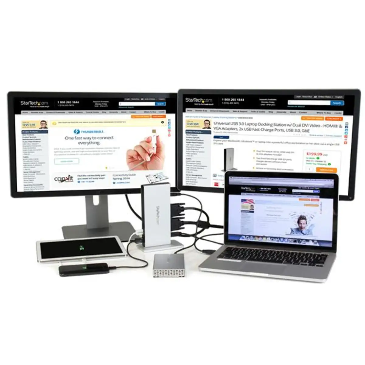 USB 3.0 Dockingstation mit Dual DVI / USB 3.0 / Gigabit Ethernet