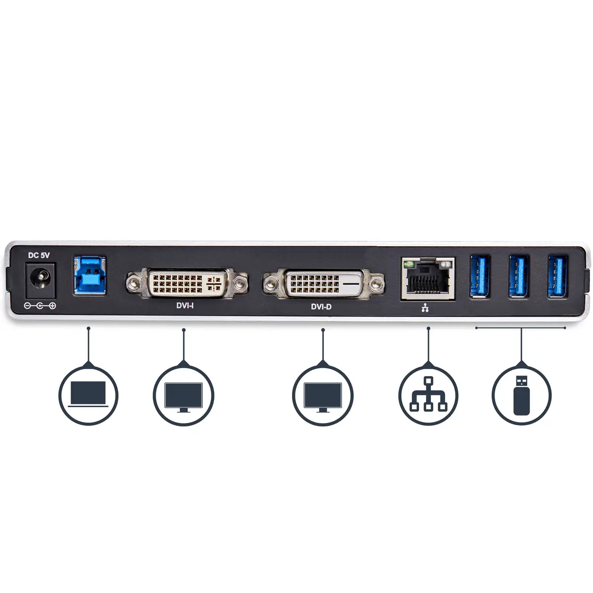 USB 3.0 Dockingstation mit Dual DVI / USB 3.0 / Gigabit Ethernet