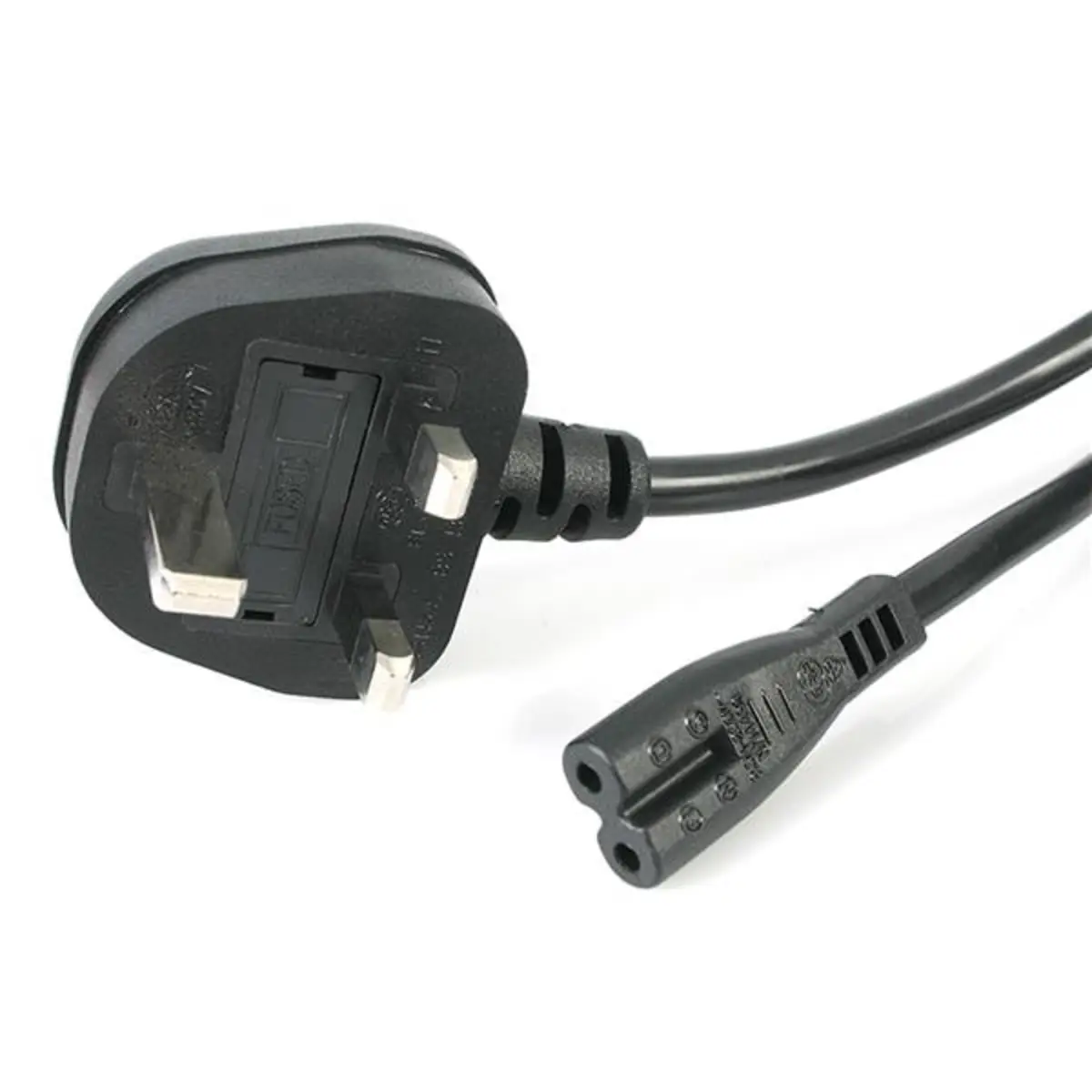 Laptop Power Cord 2 Slot for UK BS1363 to C7