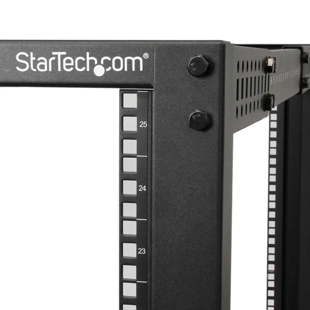 25HE 4 Pfosten Open Frame Server Rack tiefenverstellbar mit Rollen / Nivellierfüße und Kabelverwaltung