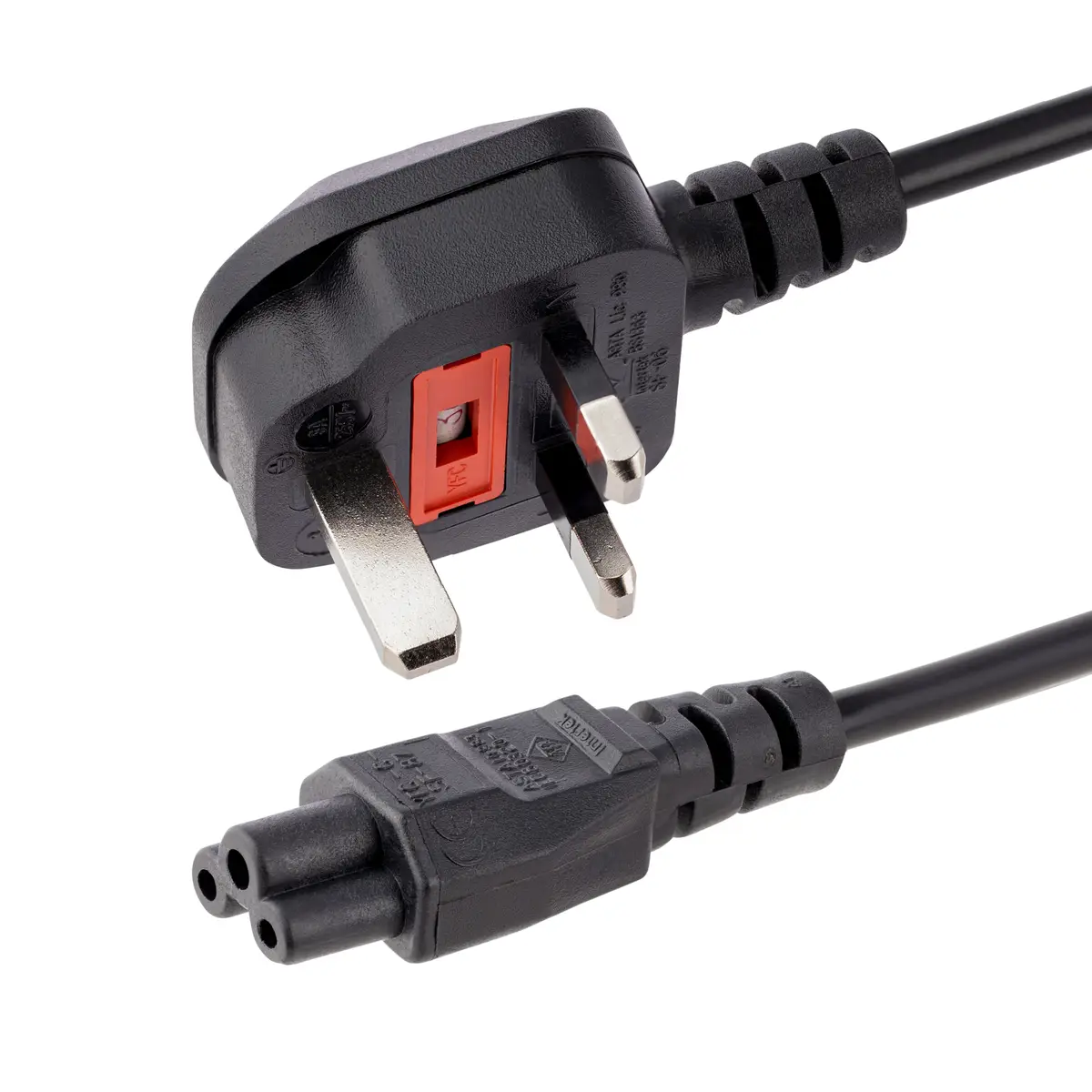 Kaltgeräte Stecker GB/Ireland schwarz 2m