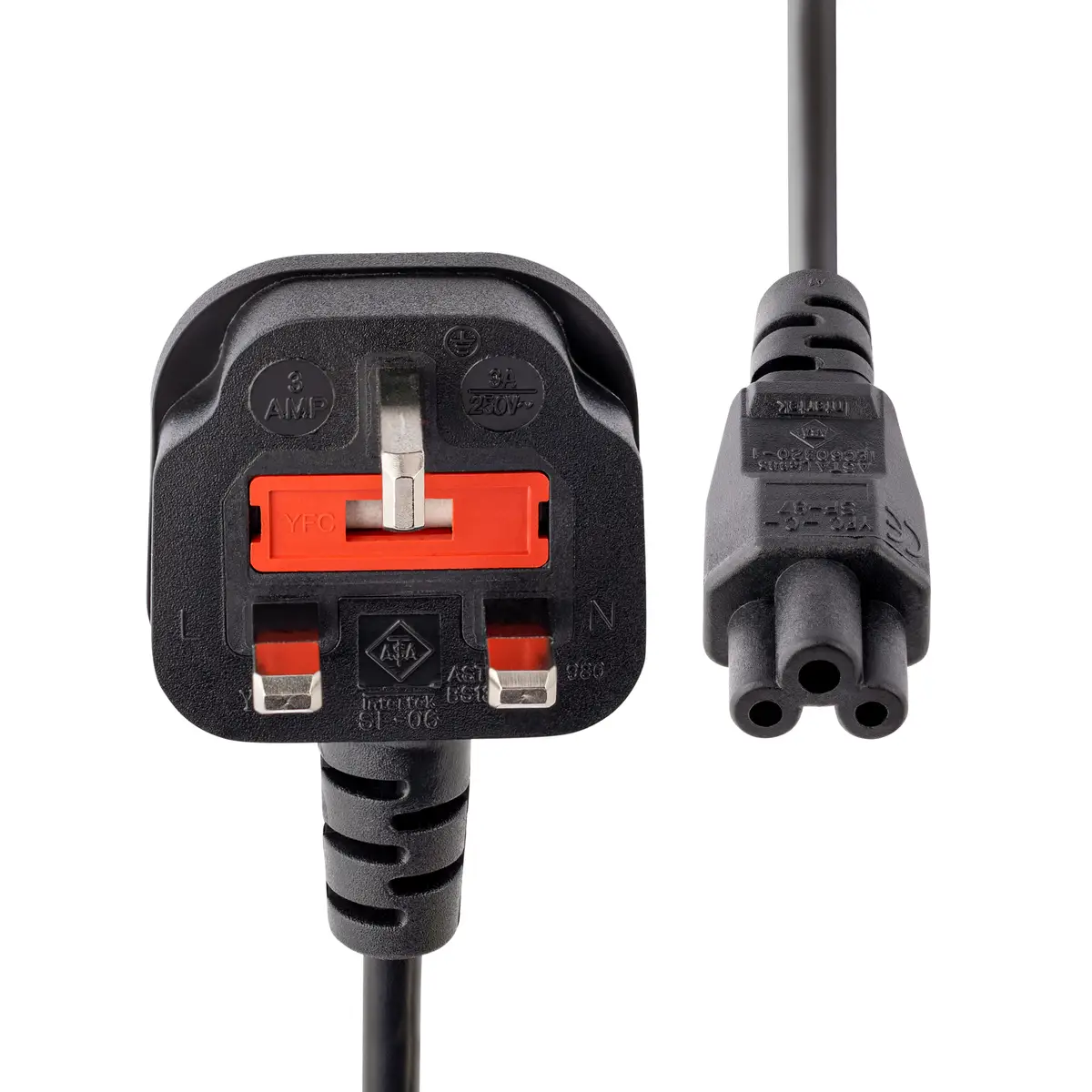 Kaltgeräte Stecker GB/Ireland schwarz 2m