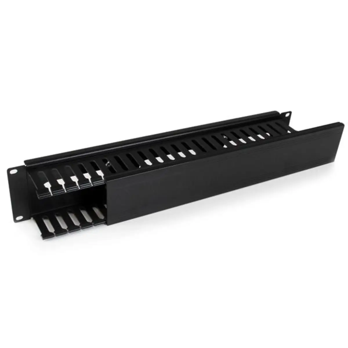 2 HE 19" Rangierpanel/Kabelordner Kabelmanagement mit Abdeckung