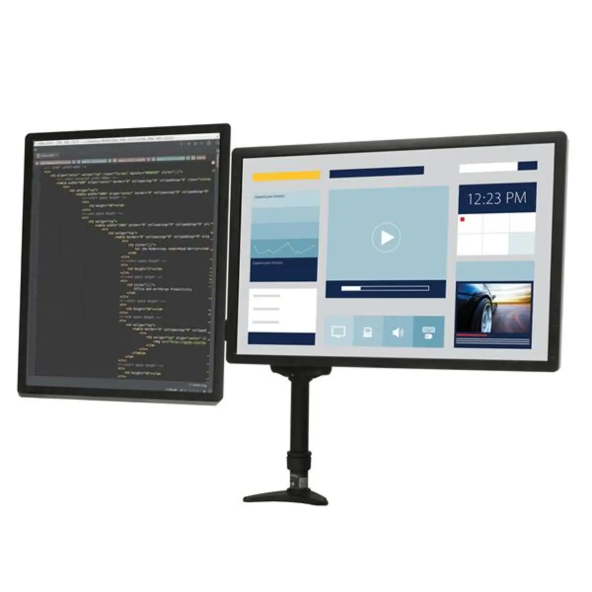 höhenverstellbare Dual Monitor Tischhalterung schwarz 13,6kg