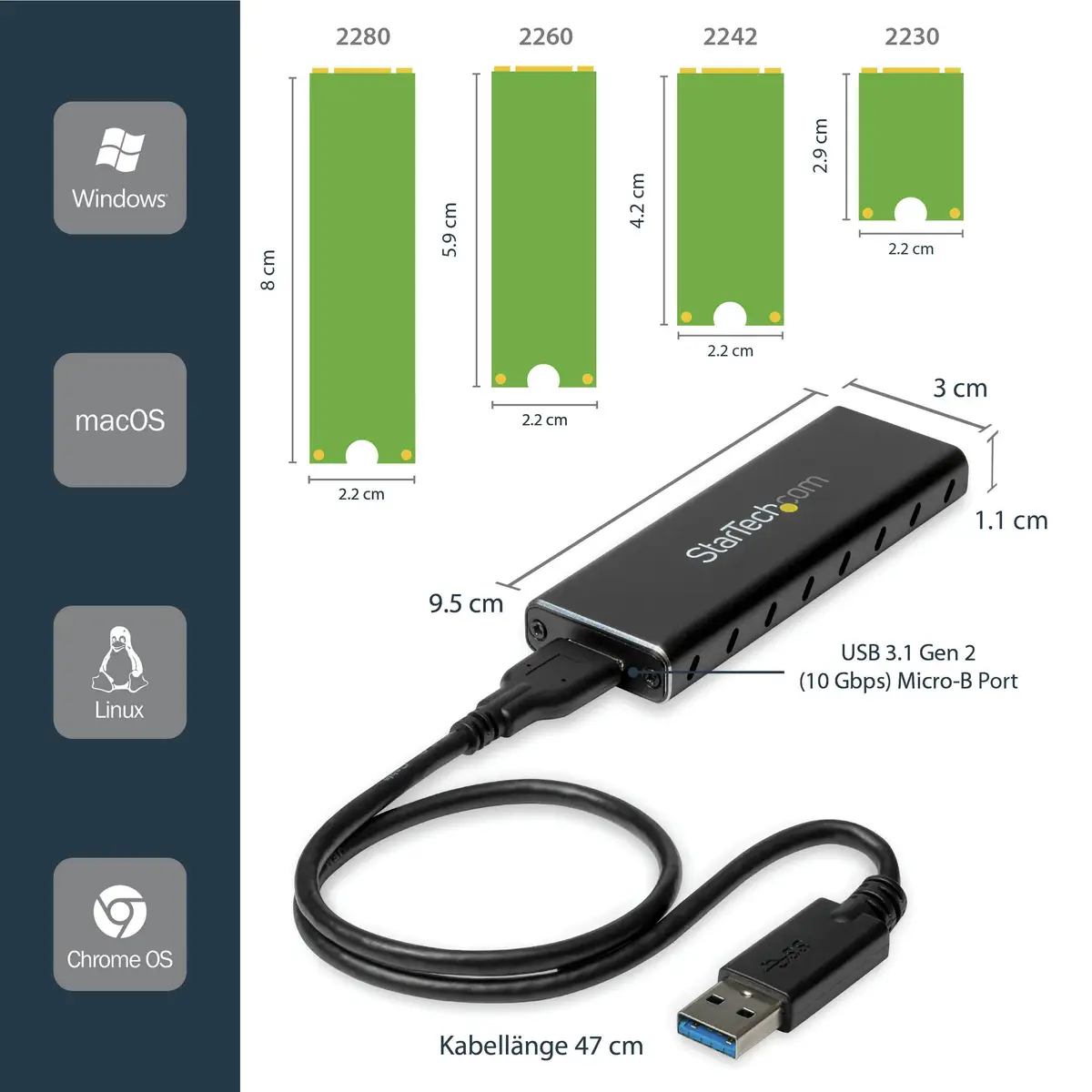 USB 3.0 zu M.2 SATA External SSD Gehäuse