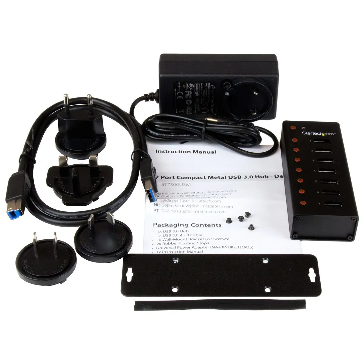 StarTech 7-Port USB 3.0 Hub black