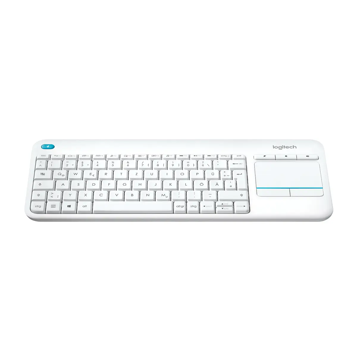 anthracite Touch K400 keyboard Plus inclUSB Receiver white german