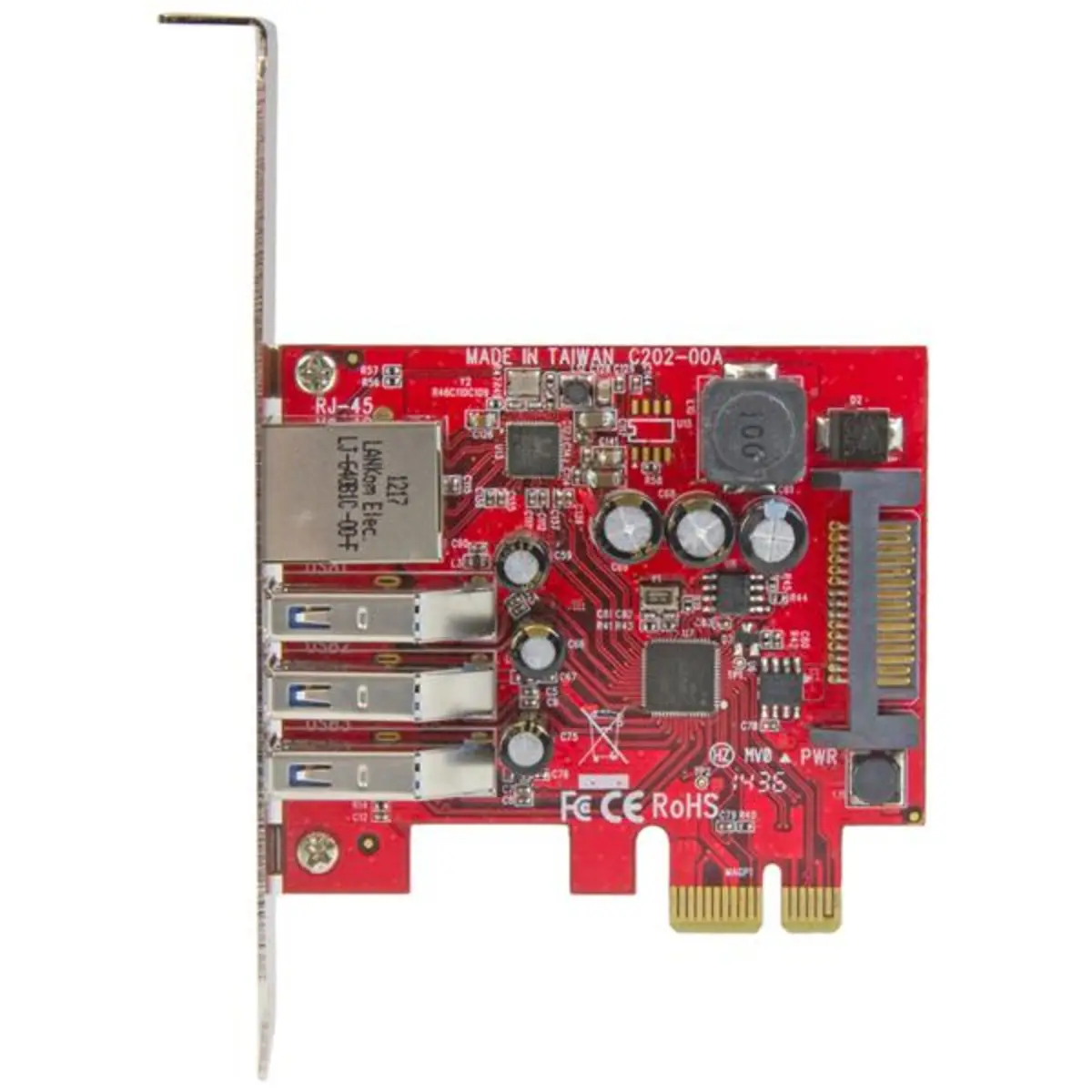 3-Port PCIe USB 3.0 Schnittstellenkarte mit Gigabit Ethernet