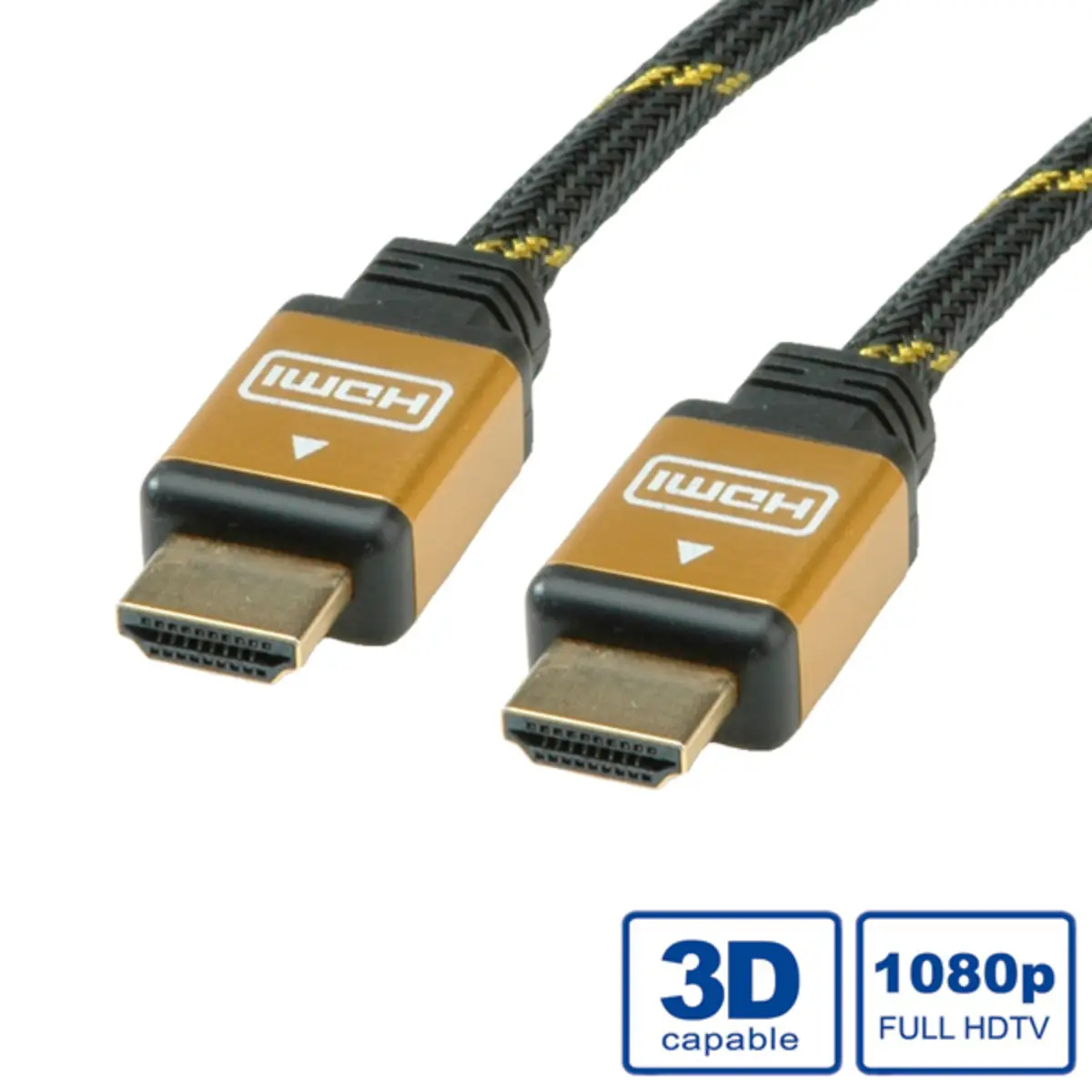 GOLD HDMI High Speed Kabel mit Ethernet Stecker/Stecker Schwarz 15m