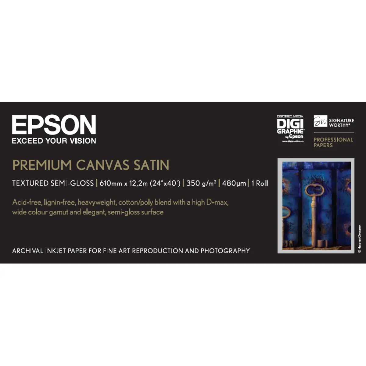 Art Premier Water Resistant Canvas 61,0 cm (24'')x13m 350g/m² für Stylus Pro 7500 Sty Pro 7600/9500/9600/10000CF
