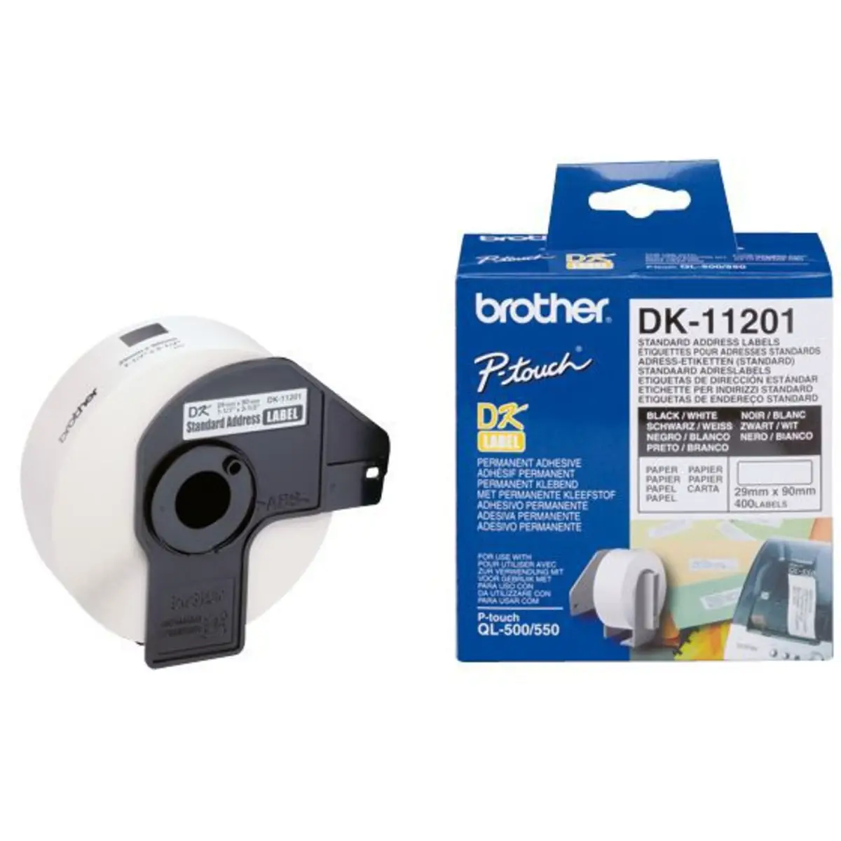 DK Single Lable Rolls weißes Adress-Etikett, Papier, 29x90mm, 400Et./Rolle für QL-500/660