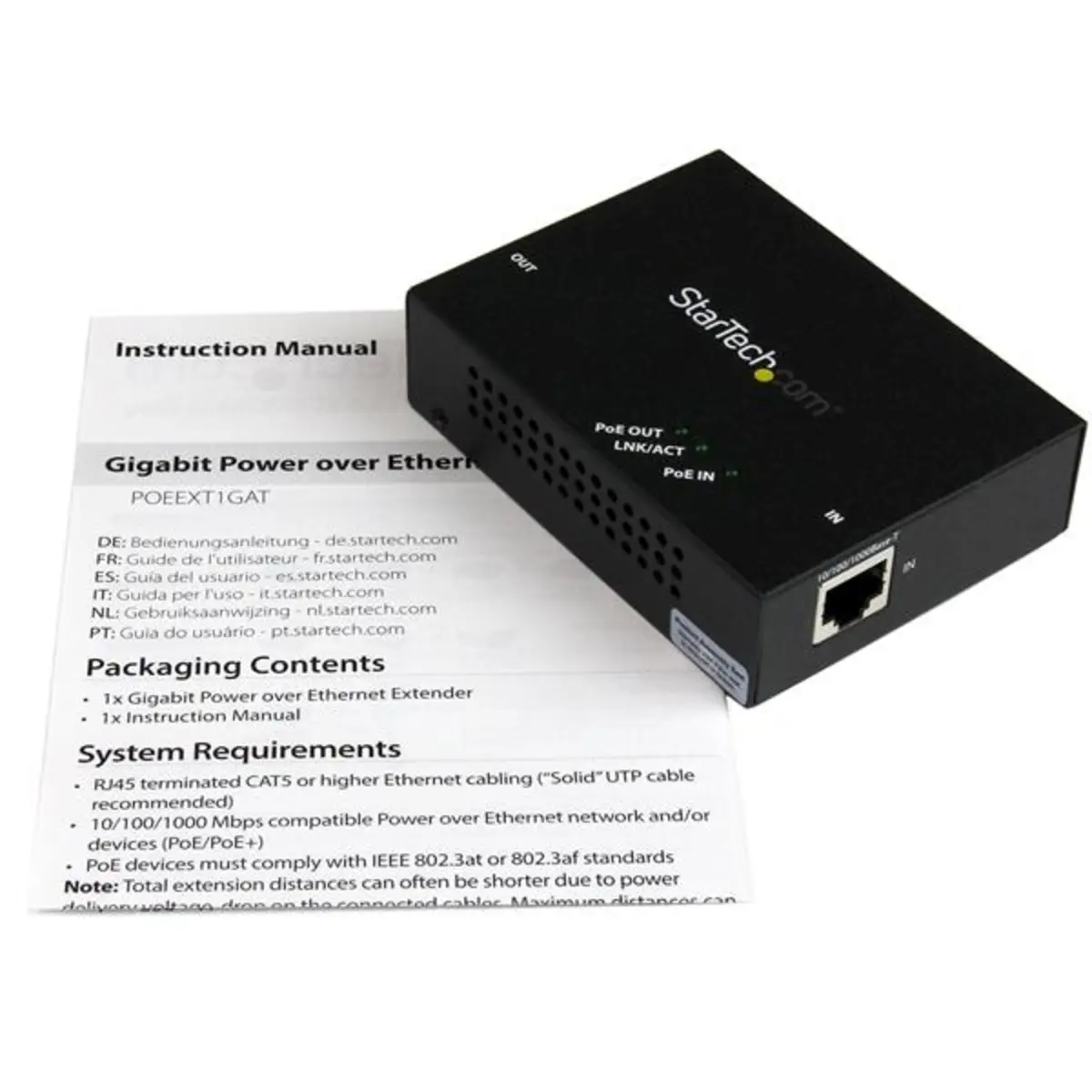 PoE+ Extenderv 1 Port Gigabit 802.3at/af Bis zu 100m