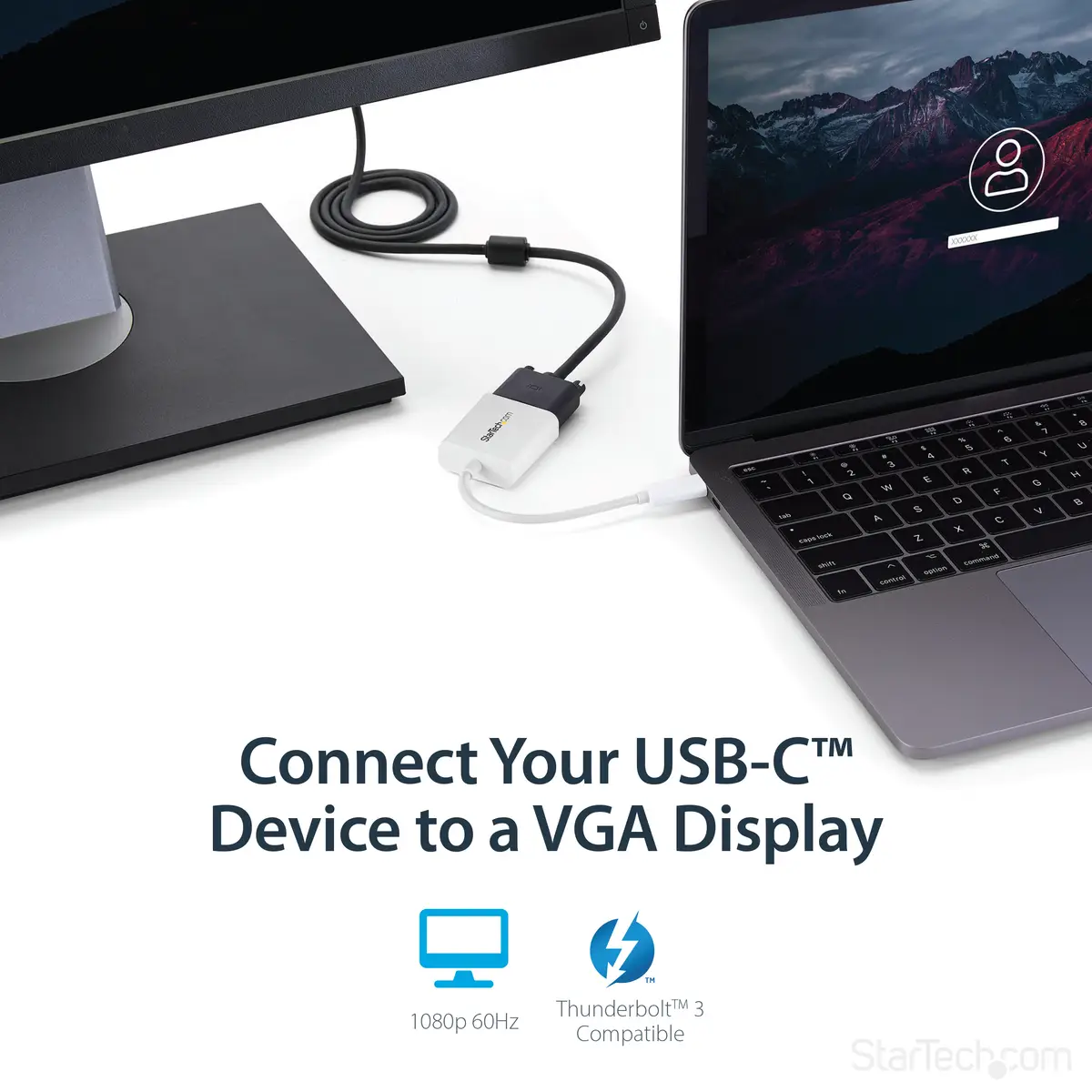 StarTech USB-C to VGA adaptor white