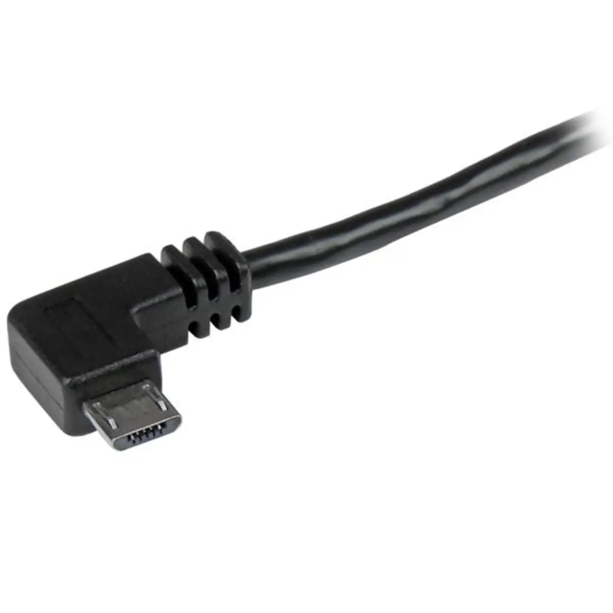 USB 2.0 Kabel A/Micro B Stecker/Stecker rechts gewinkelt schwarz 1m