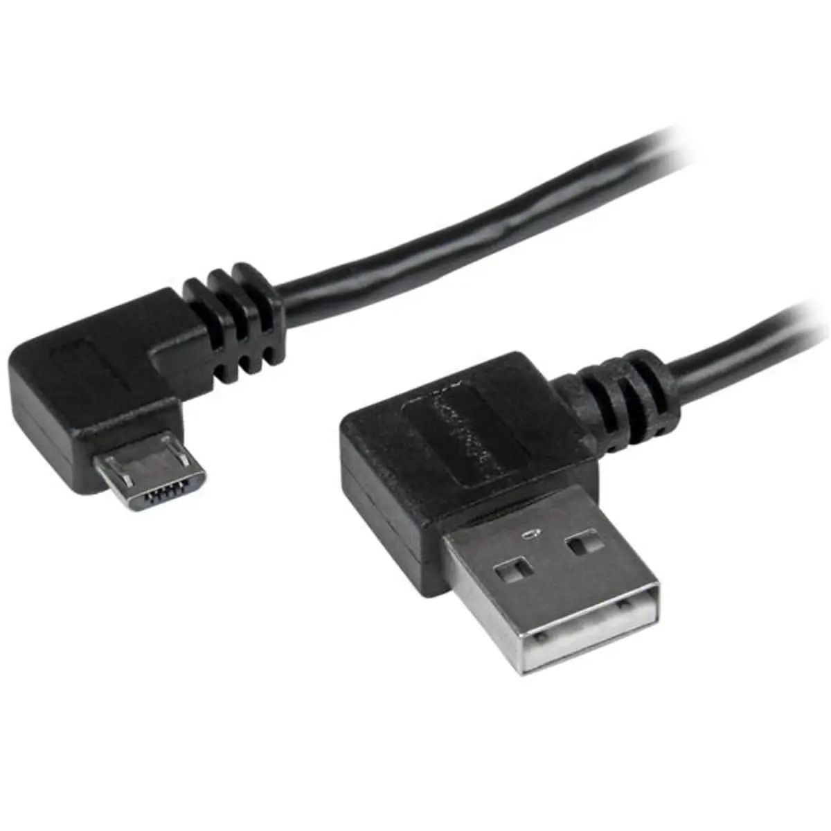 USB 2.0 Kabel A/Micro B Stecker/Stecker rechts gewinkelt schwarz 1m
