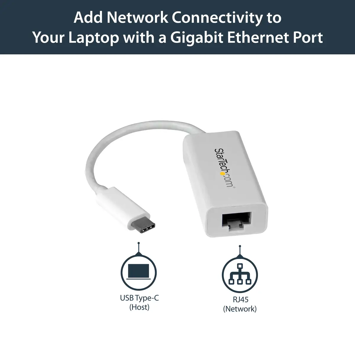 USB-C auf Gigabit Netzwerkadapter USB 3.1 Gen 1 (5 Gbit/s) Weiß