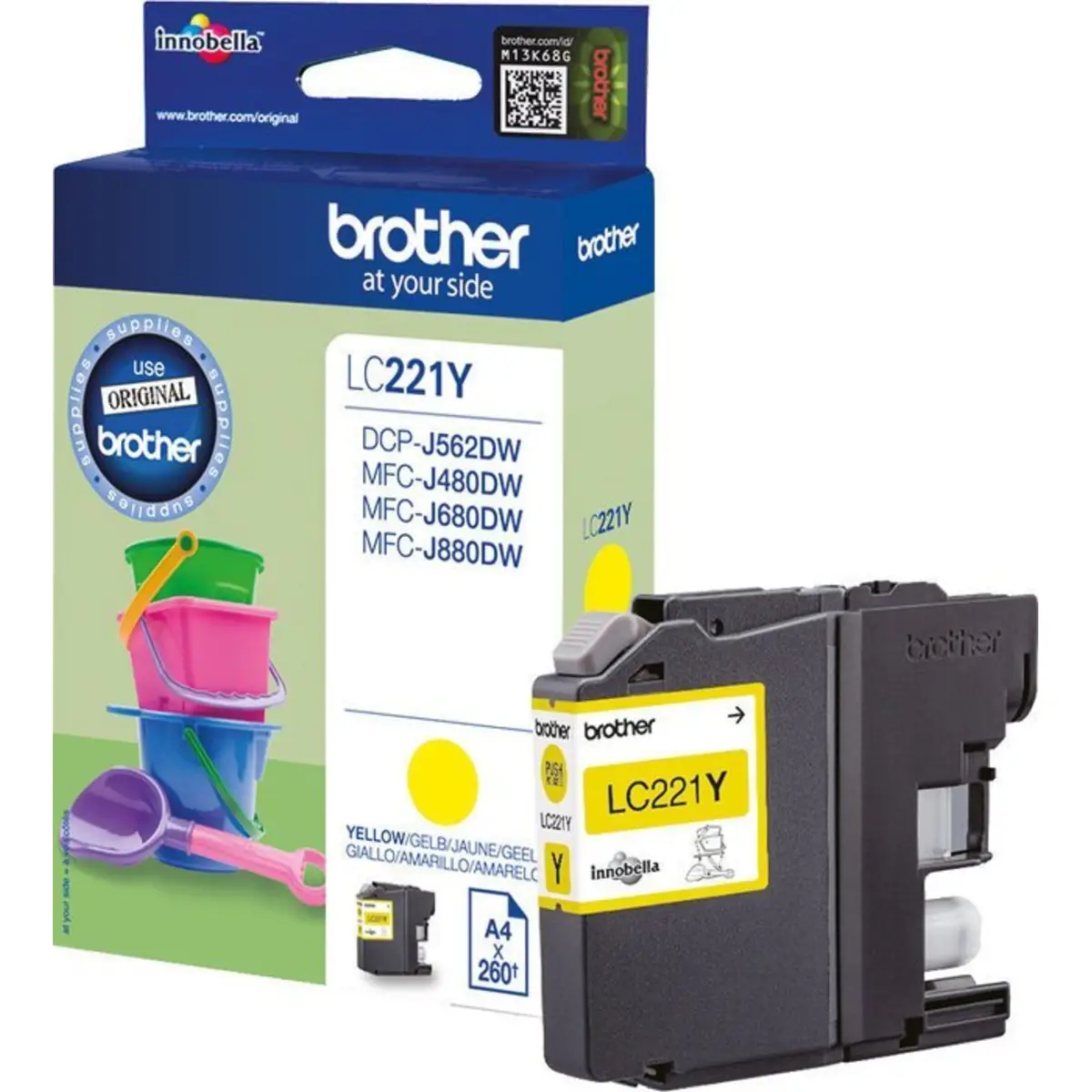 Bredher Ink Cartridge LC221Y, ca. 260 pages, yellow