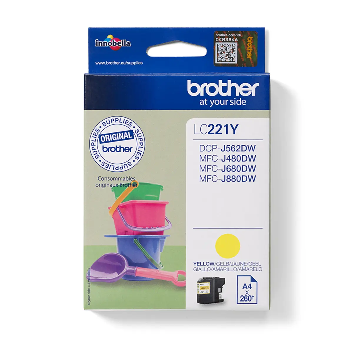 Bredher Ink Cartridge LC221Y, ca. 260 pages, yellow