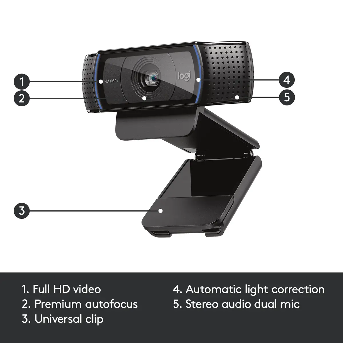 C920 HD Pro Webcam USB black