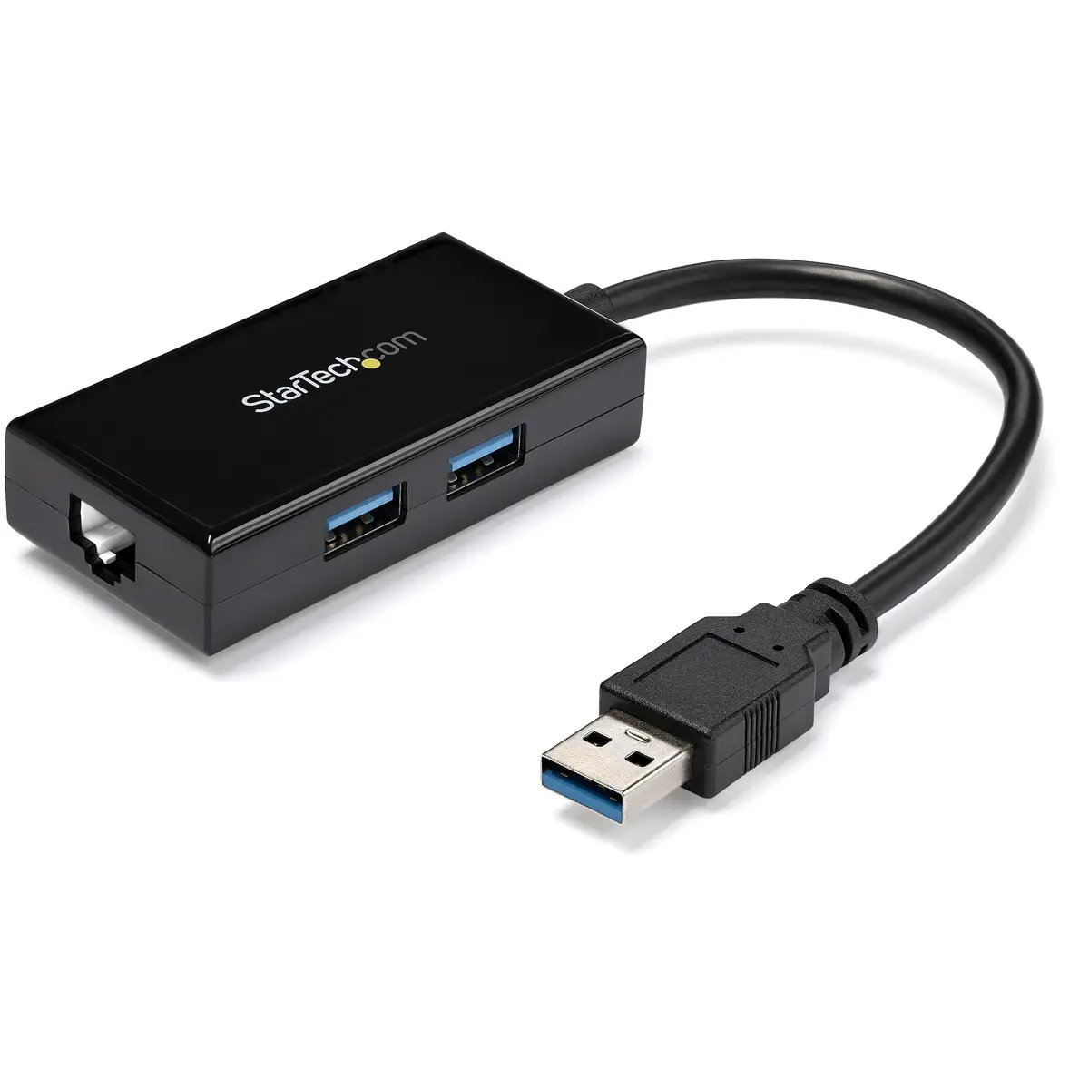 USB 3.0 auf Gigabit Netzwerk Adapter mit 2 Port USB Hub Schwarz