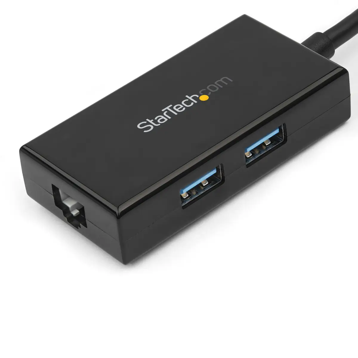 USB 3.0 auf Gigabit Netzwerk Adapter mit 2 Port USB Hub Schwarz