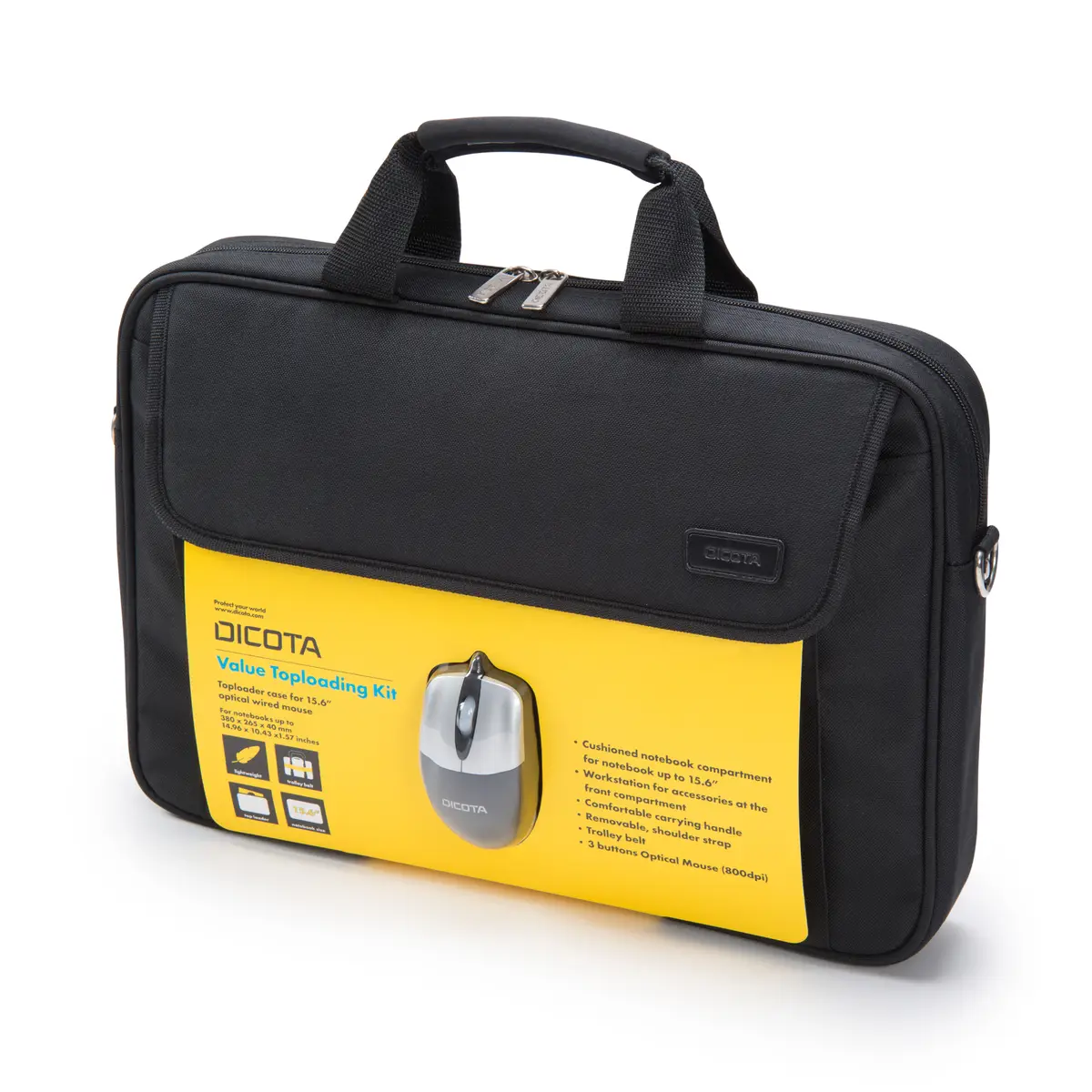 Value Toploading Kit für 39,6cm (15,6") Notebooks schwarz inkl. USB Mouse