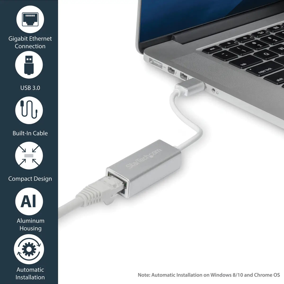 USB 3.0 auf Gigabit Netzwerkadapter Silber