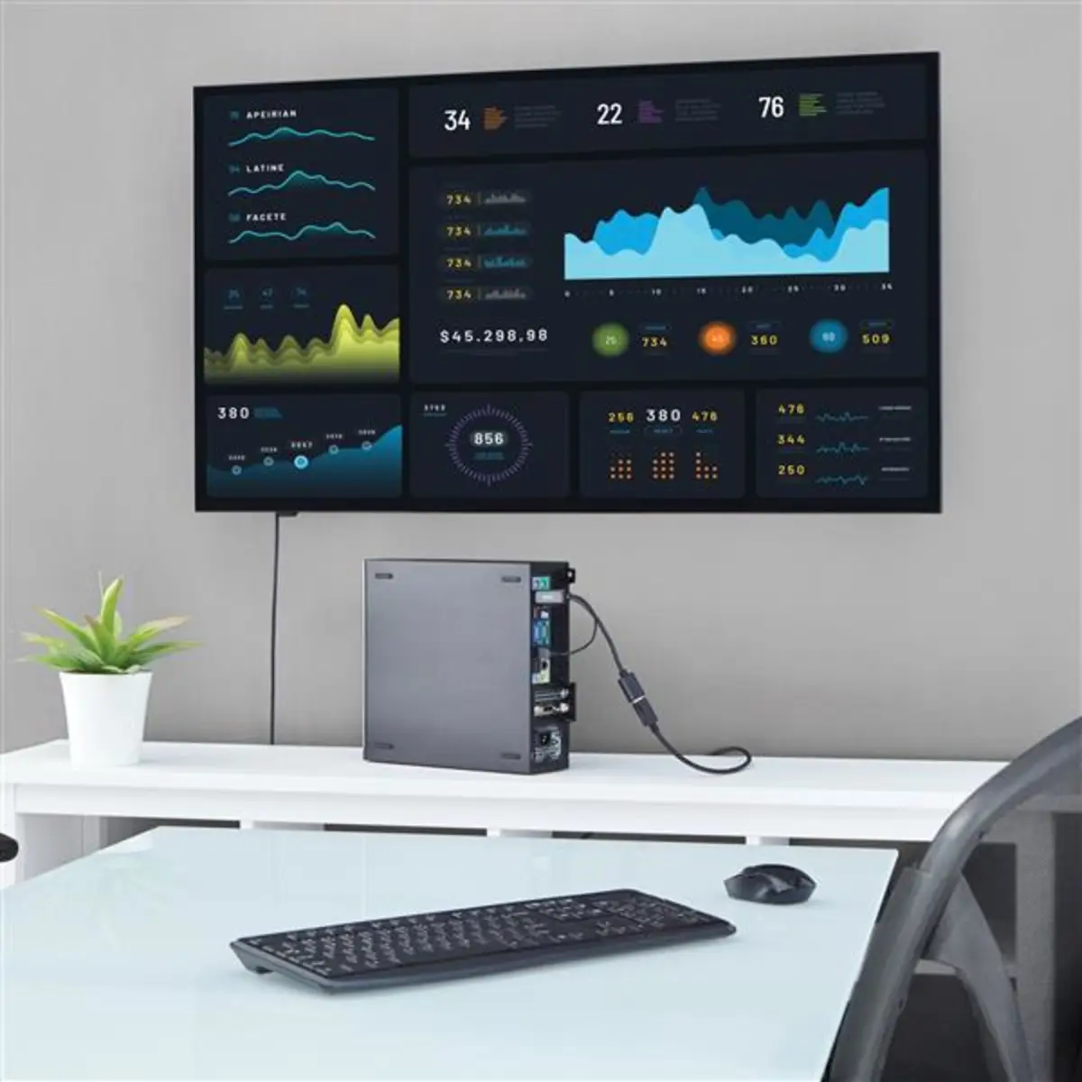 HDMI auf DP Konverter 4 K Schwarz