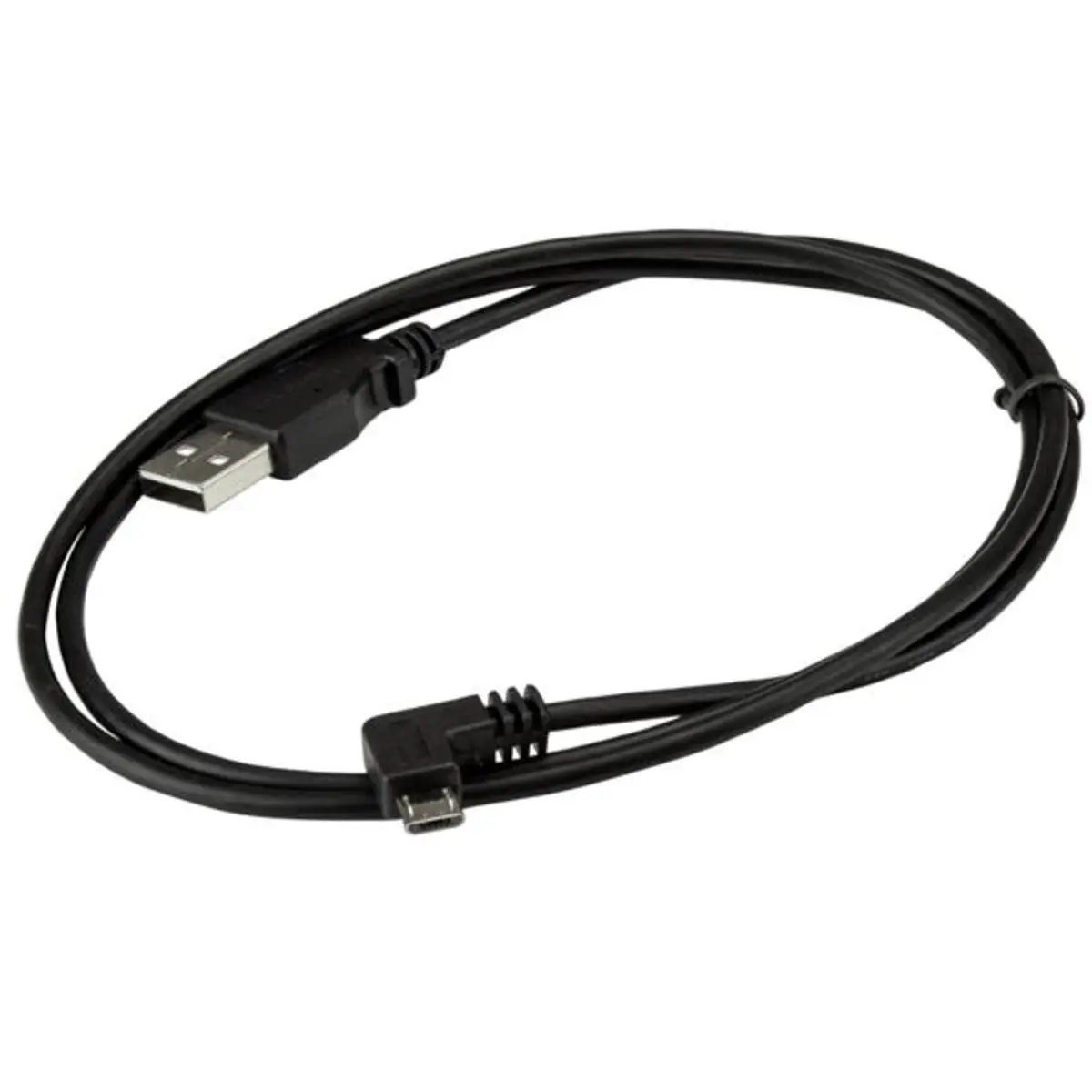 USB Kabel rechtsgewinkelt USB-A/Micro-USB Männlich/Männlich Schwar 1m