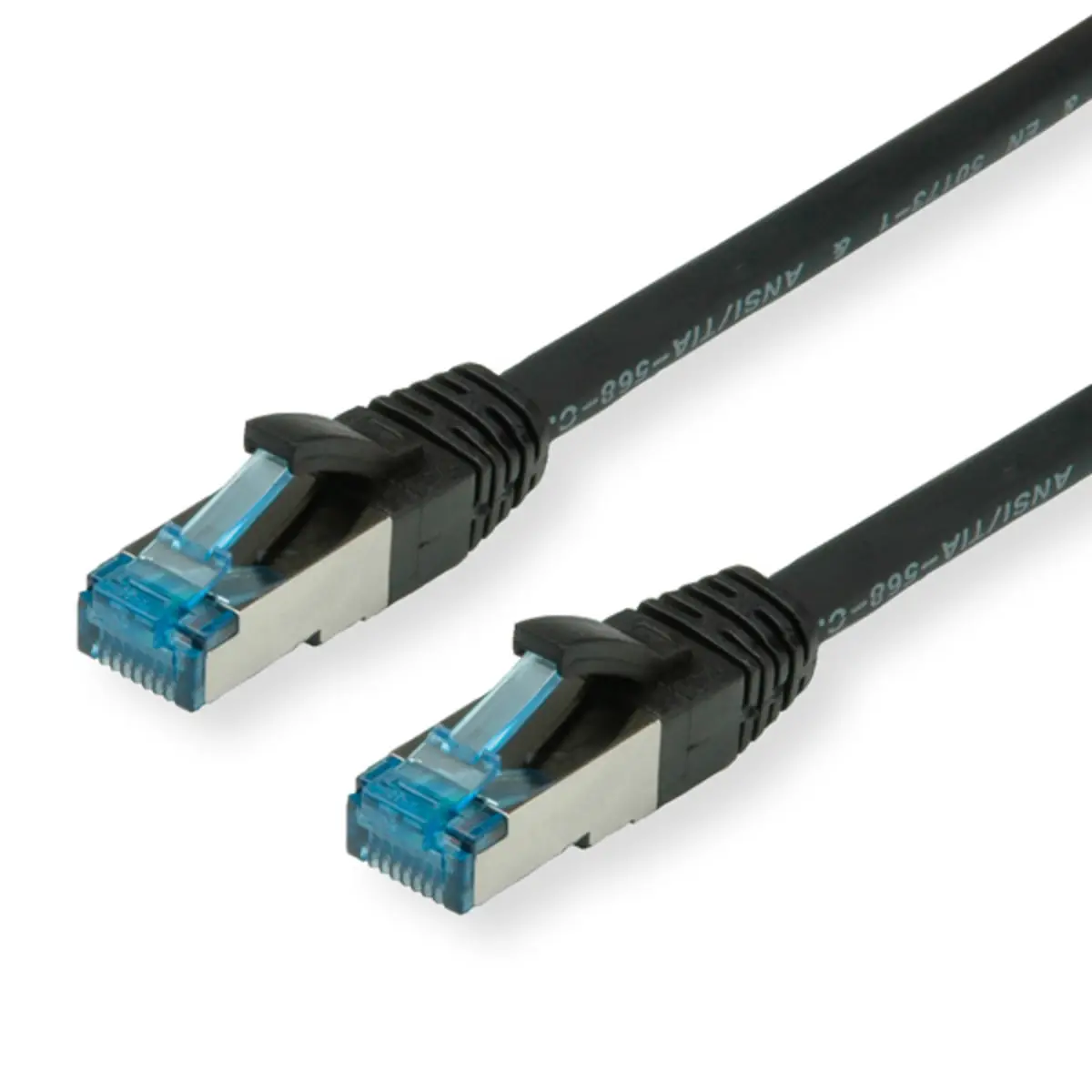 Patchkabel Cat6A RJ-45/RJ-45 Stecker/Stecker Schwarz 10m