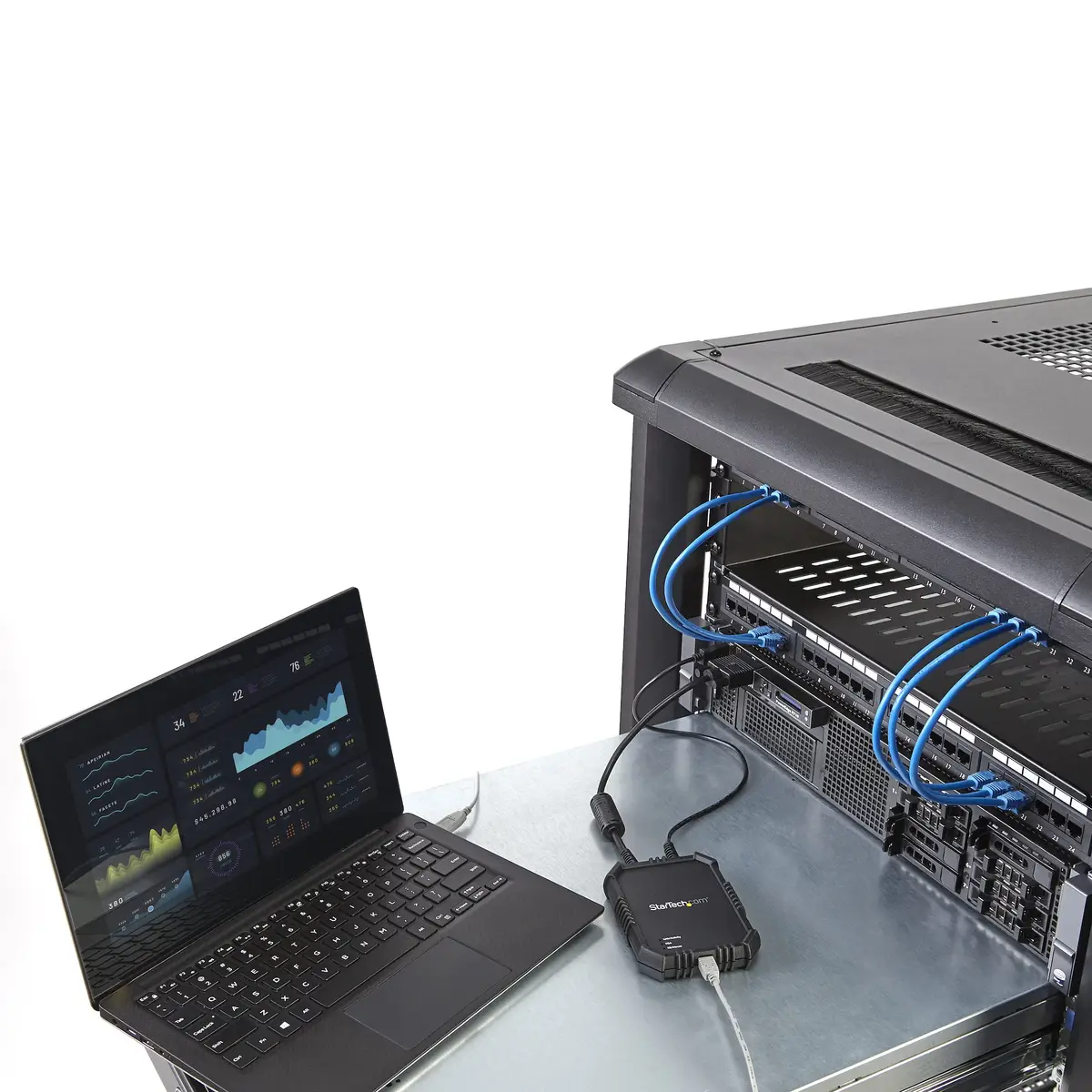 USB 2.0 KVM Konsole Mobiler Laptop Crash Cart Adapter mit Datenübertragung und Videoaufnahme