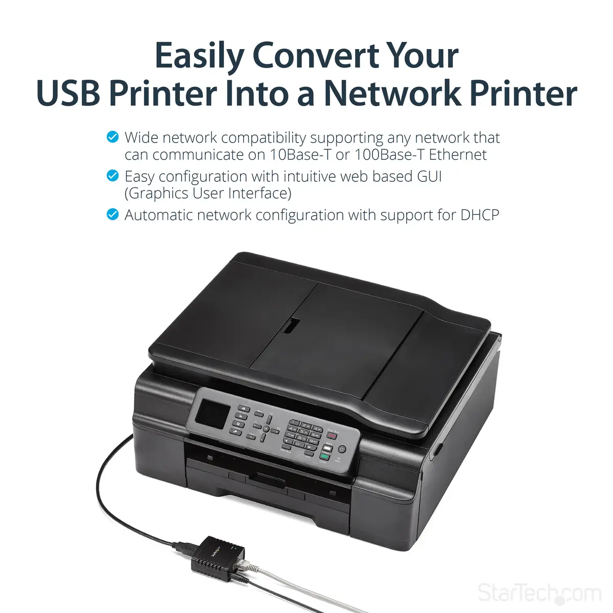 10/100 Mbit/s Ethernet auf USB 2.0 Netzwerk LPR Printserver