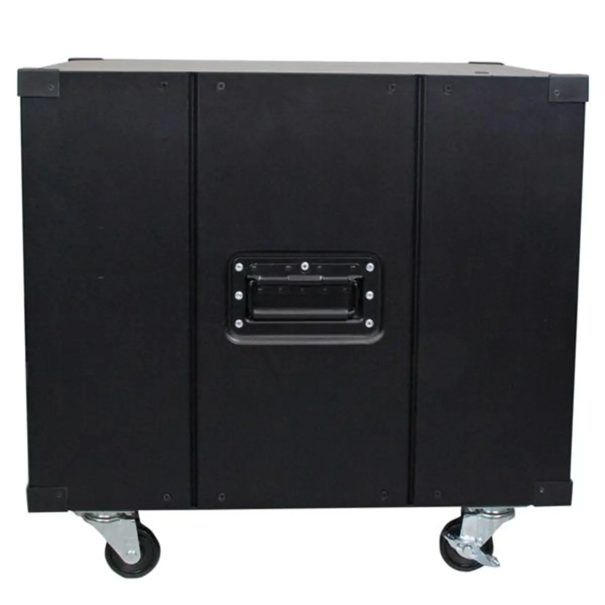 Mobiles Server Rack mit Griffen rollbarer Serverschrank Schwarz