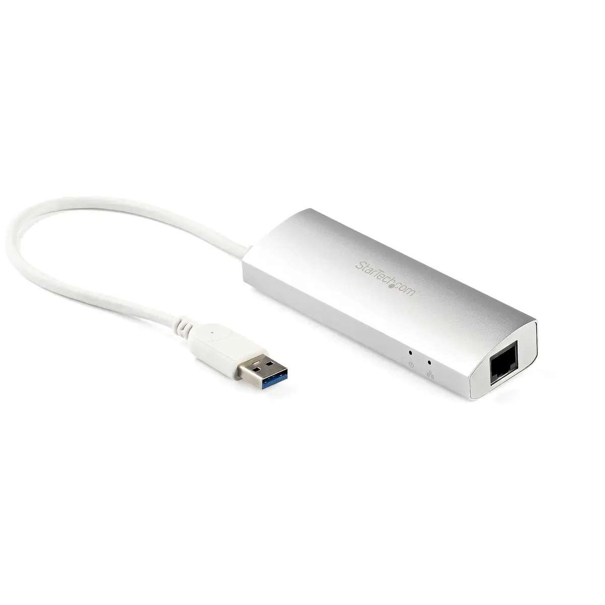 StarTech 3-Port Portable USB 3.0 HUb with GbE white/silver