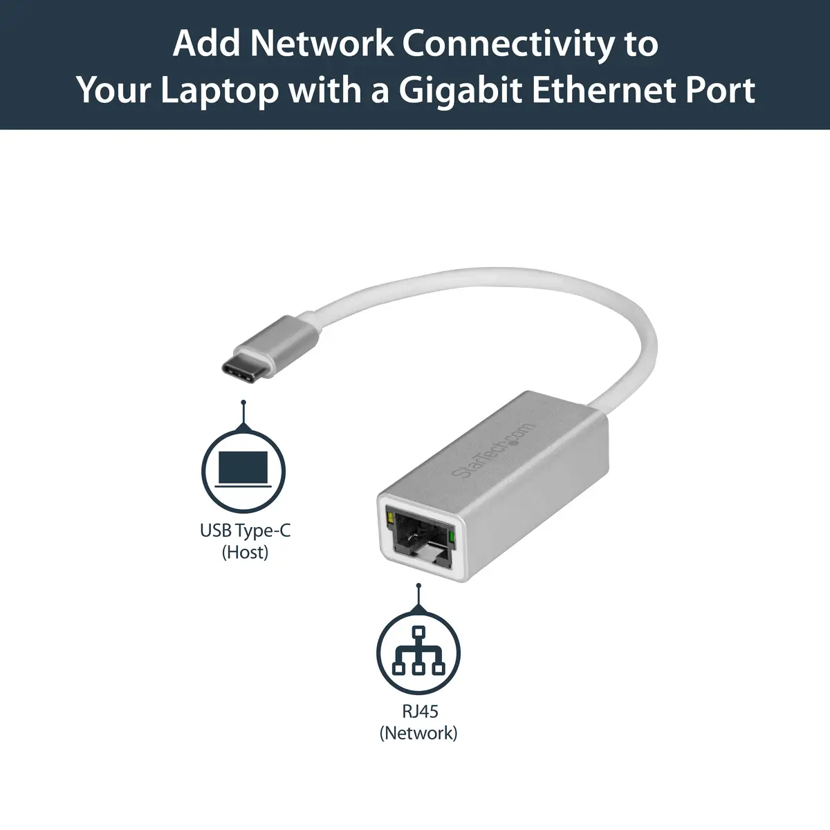 USB-C-auf-Gigabit-Netzwerkadapter Silber