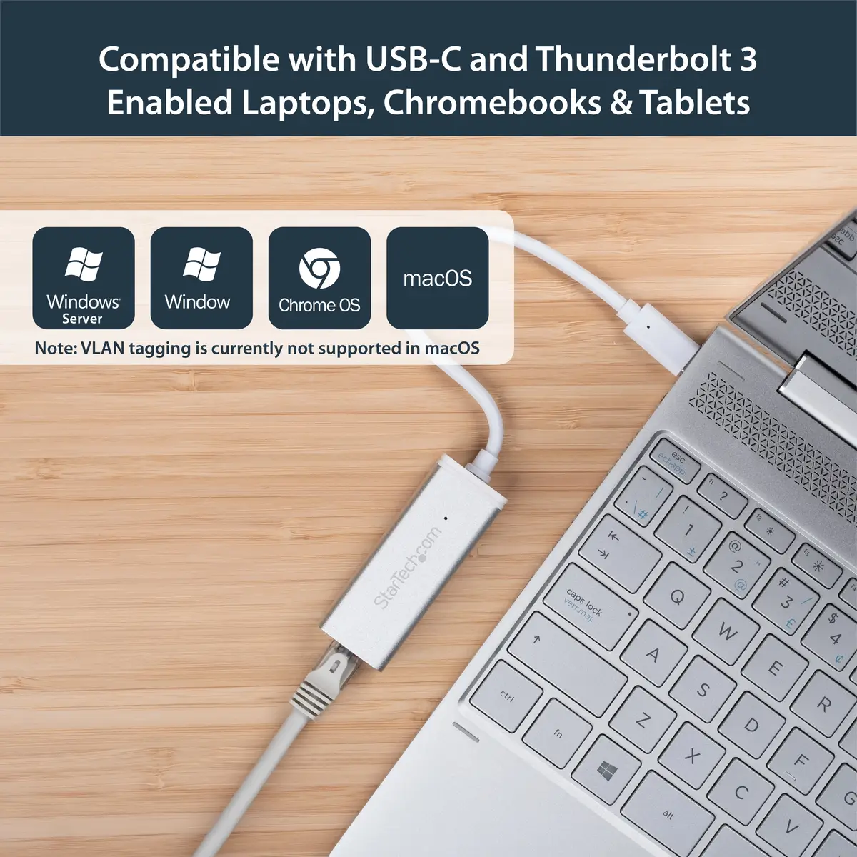 USB-C-auf-Gigabit-Netzwerkadapter Silber