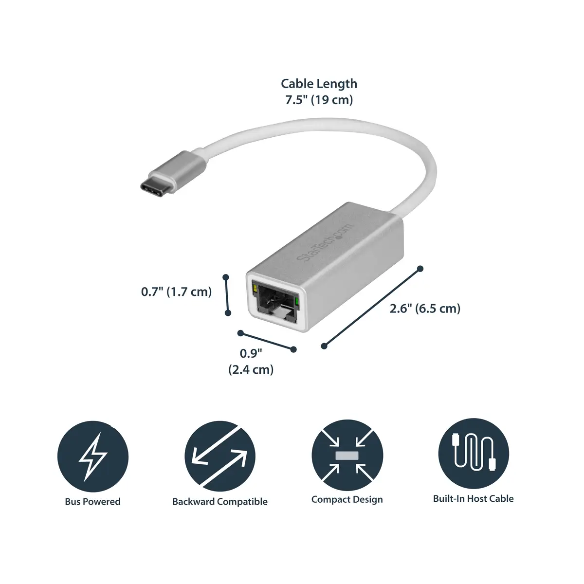 USB-C-auf-Gigabit-Netzwerkadapter Silber