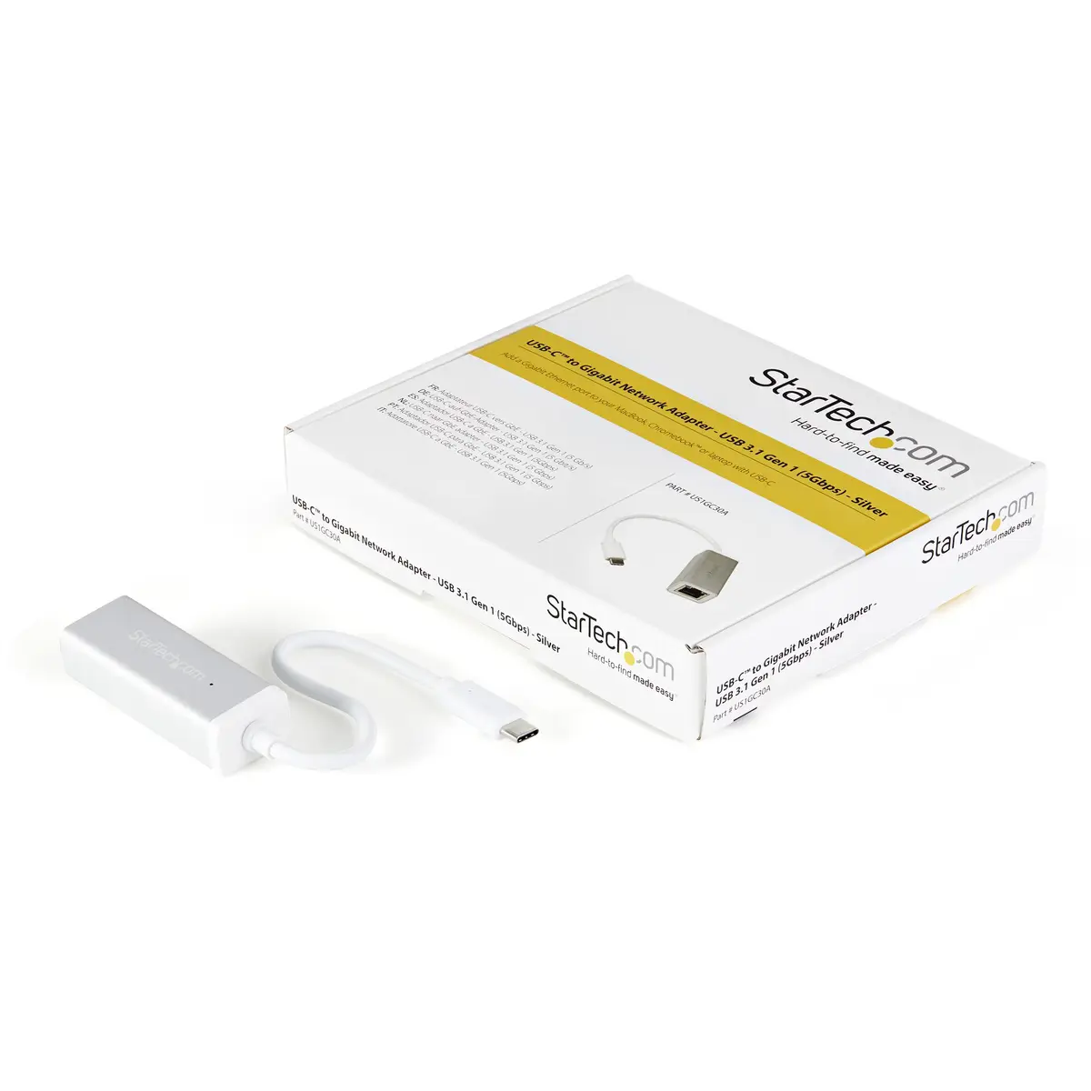 USB-C-auf-Gigabit-Netzwerkadapter Silber