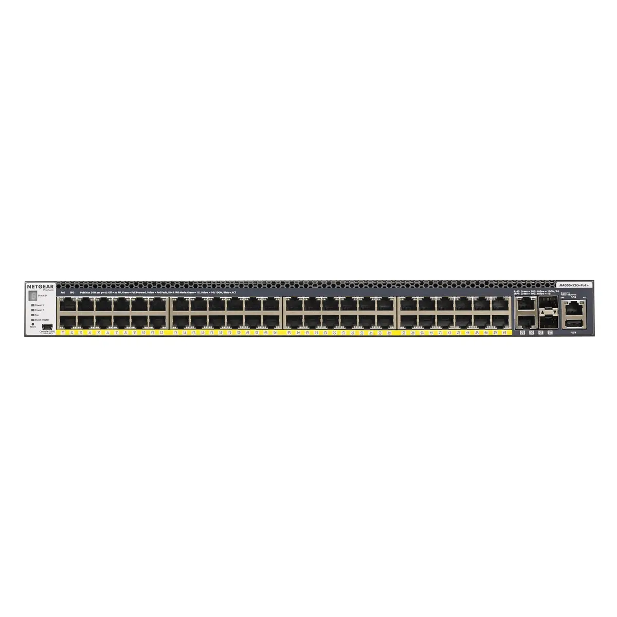 M4300 Gigabit Ethernet Switch 48Ports + 2x 10 Gigabit Ethernet + 2x SFP+ Managed 1HE PoE+ 1000W