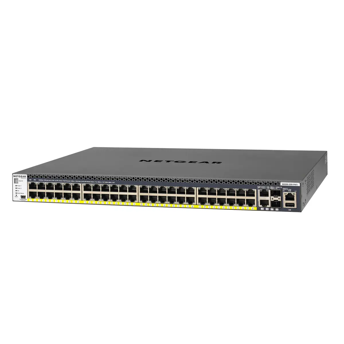 M4300 Gigabit Ethernet Switch 48Ports + 2x 10 Gigabit Ethernet + 2x SFP+ Managed 1HE PoE+ 1000W
