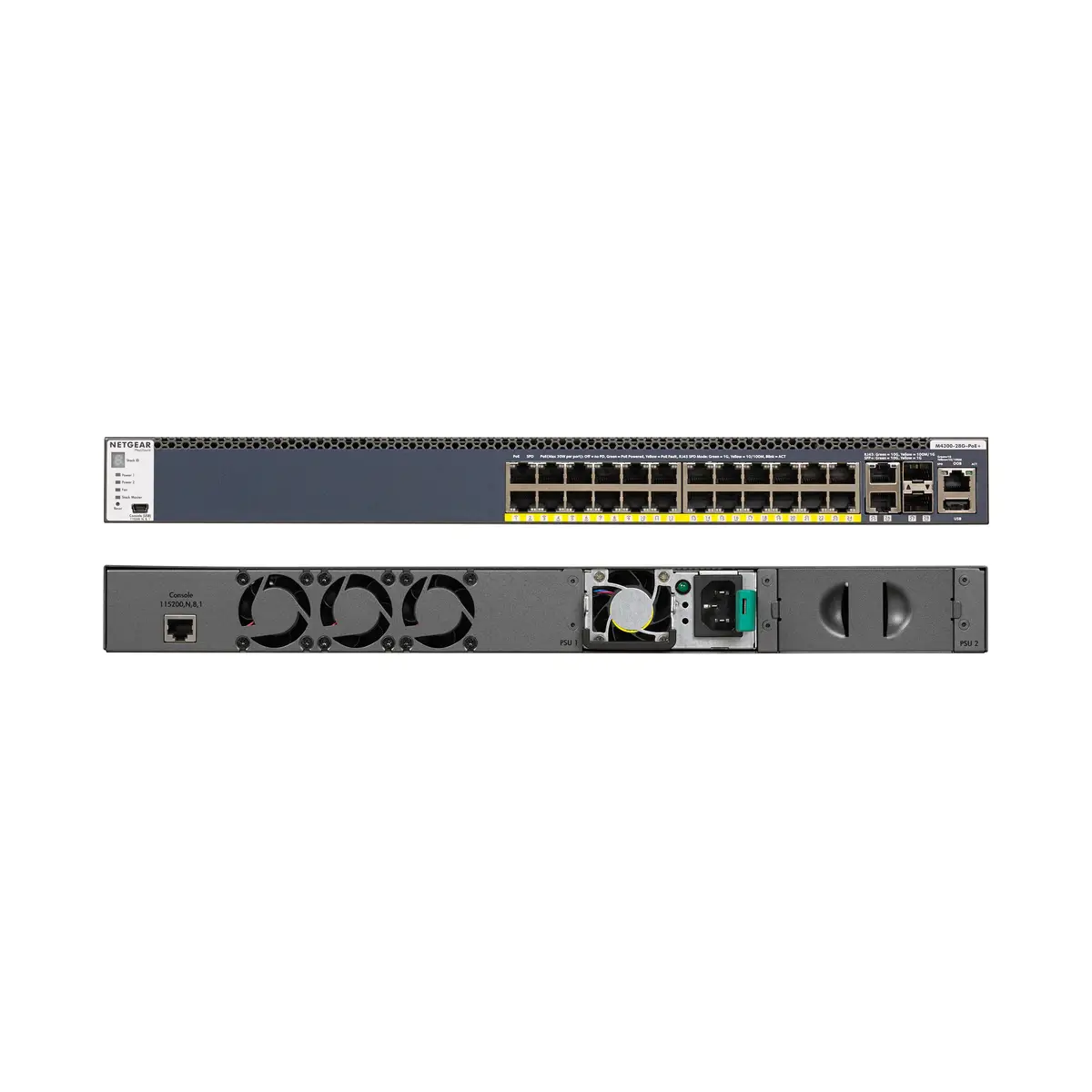 M4300 Gigabit Ethernet Switch 24Ports + 2x 10 Gigabit Ethernet + 2x SFP+ Managed 1HE PoE+ 1000W