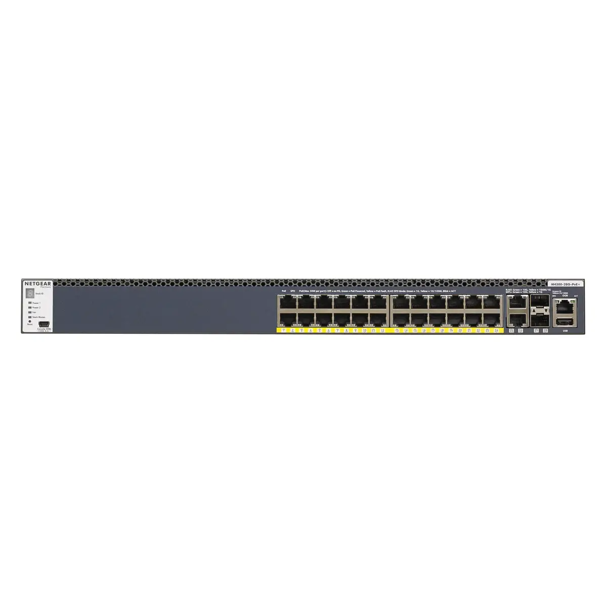 M4300 Gigabit Ethernet Switch 24Ports + 2x 10 Gigabit Ethernet + 2x SFP+ Managed 1HE PoE+ 550W
