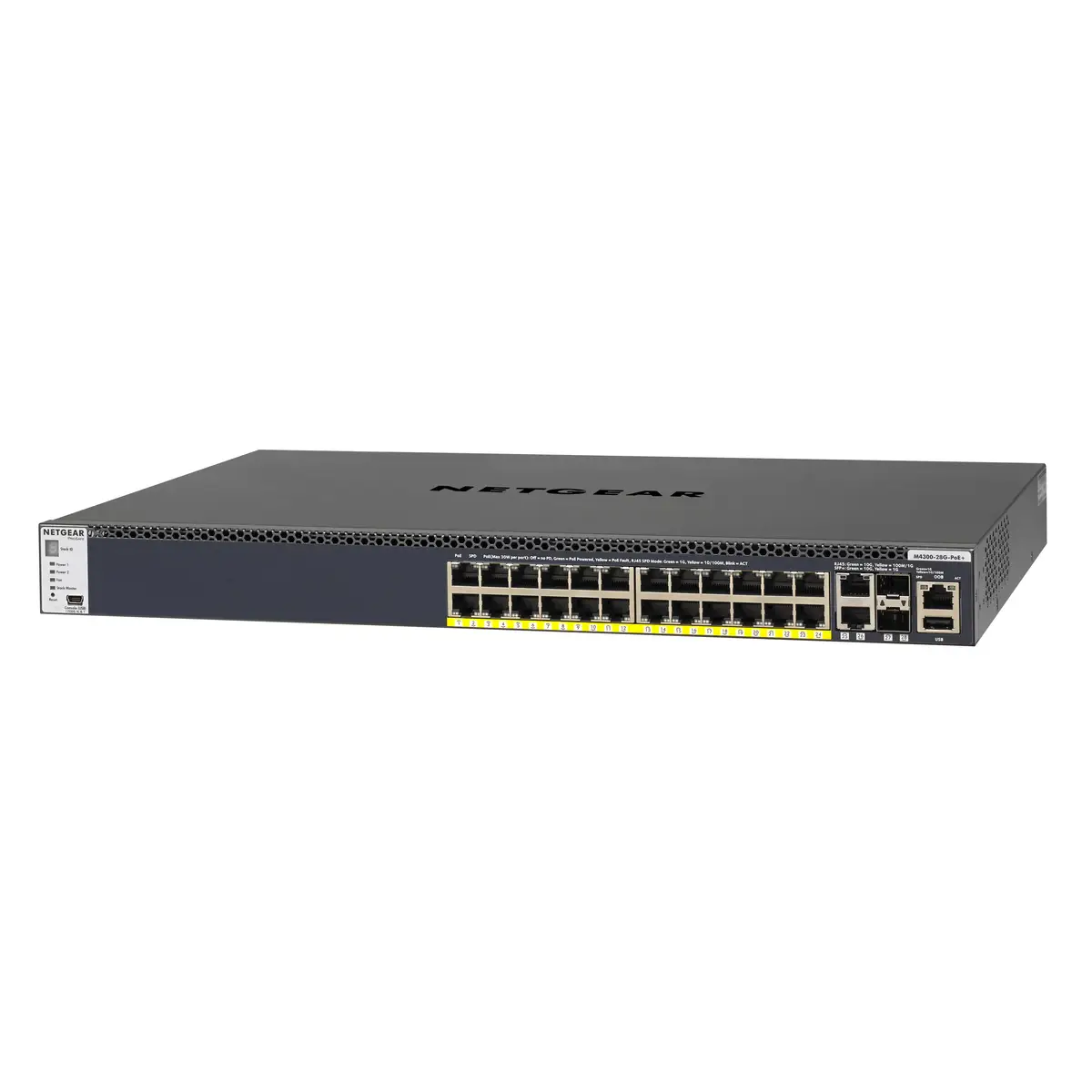 M4300 Gigabit Ethernet Switch 24Ports + 2x 10 Gigabit Ethernet + 2x SFP+ Managed 1HE PoE+ 550W