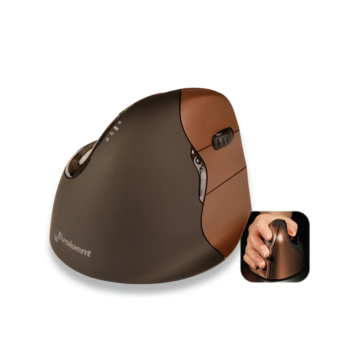 Bakker Evoluent4 RF Wireless 2600DPI rechts Braun Maus