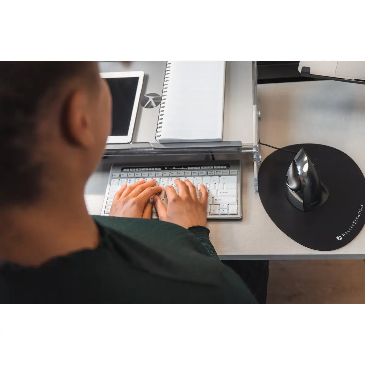 The Egg Ergo Mouse Pad, Schwarz, Monochromatisch, Gummi, Textil, Anti-Rutsch-Basis